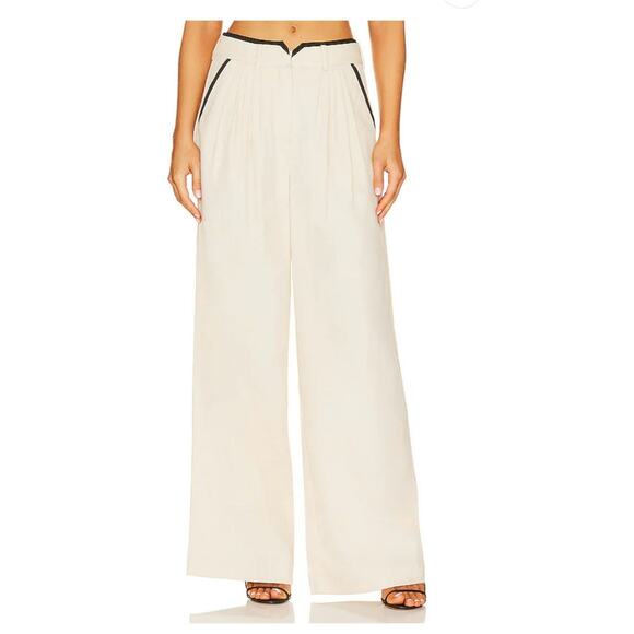 New Anthropologie SOVERE Express Wide-Leg Pleated Pants $189 SIZE 8 Beige - Picture 6 of 9